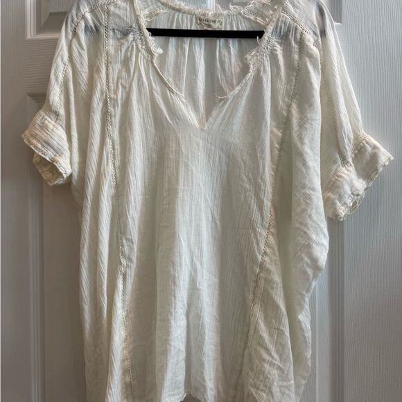 Women's Boho Style Cream Top - Picture 1 of 6